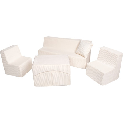 Soft Foam Furniture Set: 2xChair+Sofa+Coach for Kids, Children,Comfy, Relax,Play, corduroy fabric Soft Foam Furniture Set: 2xChair+Sofa+Coach for Kids, Children,Comfy, Relax,Play, corduroy fabric